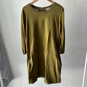 COS Chartreuse Combo Long Sleeve Dress
